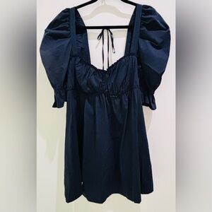 Cinq à Sept Navy Puff Sleeve Dress